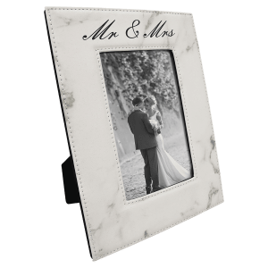 White Marble Leatherette Photo Frame