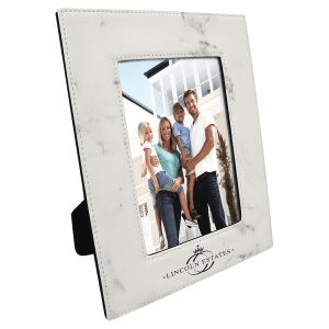 White Marble Leatherette Photo Frame