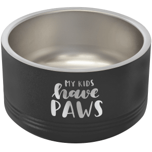 Black 18 oz. Polar Camel Powder Coated Stainless Steel Dog Bowl