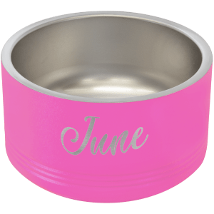 Pink 18 oz. Polar Camel Powder Coated Stainless Steel Dog Bowl