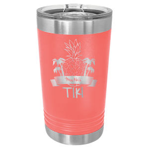 Coral Polar Camel Pint with Clear Slider Lid