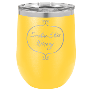 Yellow 12 oz. Polar Camel Stemless Tumbler with Clear Lid