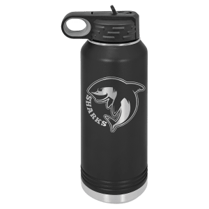 Black 32 oz. Polar Camel Powder Coated Water Bottle