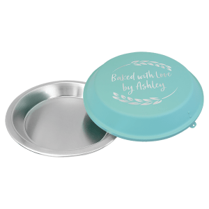 Aluminum Pie Pan with Teal Powder Coated Lid