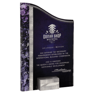 Silver & Purple SunRay Award with Aluminum Base