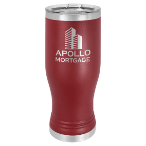 Maroon Polar Camel 20 oz. Pilsner with Clear Lid