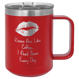 Red Polar Camel 15 oz. Coffee Mug with Clear Slider Lid