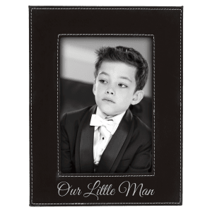 Black/Silver Leatherette Photo Frame