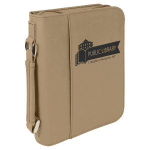 Light Brown Leathertte Book/Bible Cover with Zipper