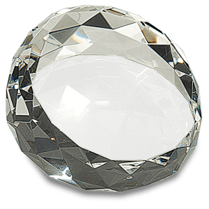 Premier Crystal Clear Round Facet Paperweight