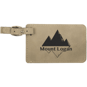 Light Brown Leatherette Luggage Tag