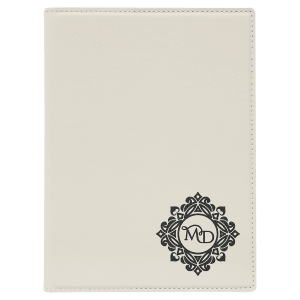 White Leatherette Portfolio with Notepad