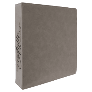 Gray Leatherette 3-Ring Binder with 2 Slant D Rings