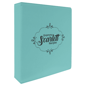 Teal Leatherette 3-Ring Binder with 2 Slant D Rings