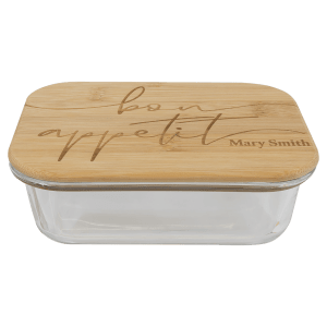 Rectangle Glass Container with Bamboo Lid
