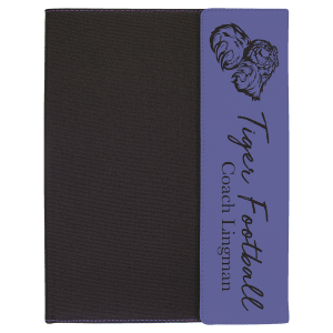 Black with Purple Leatherette Canvas Portfolio with Notepad