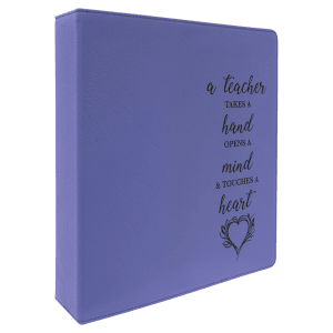 Purple Leatherette 3-Ring Binder with 2 Slant D Rings