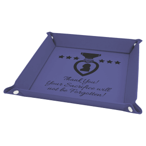 Purple Leatherette Snap Up Tray
