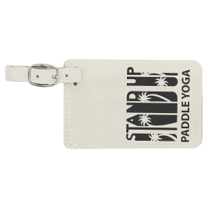 White Leatherette Luggage Tag