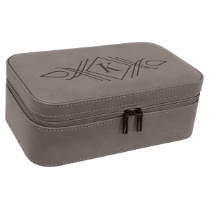 Gray Large Leatherette Jewelry Box
