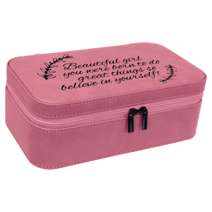 Pink Large Leatherette Jewelry Box