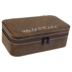 Rustic/Silver Large Leatherette Jewelry Box