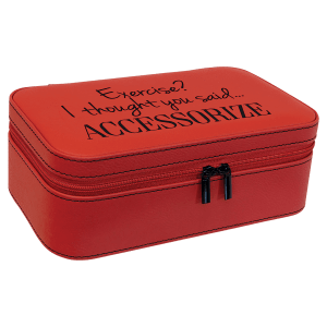 Red Large Leatherette Jewelry Box