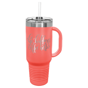 Coral Polar Camel 40 oz. Travel Mug with Straw and Snap Lid