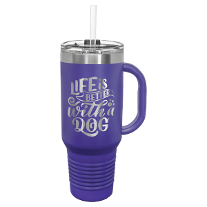 Purple Polar Camel 40 oz. Travel Mug with Straw and Snap Lid