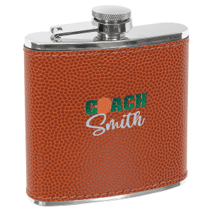 Basketball 6 oz. Leatherette Flask