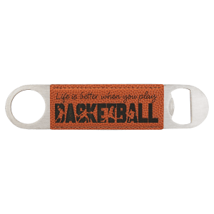 Basketball Leatherette Bottle Opener