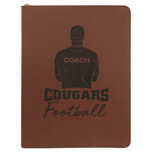 Football Leatherette Portfolio with Zipper