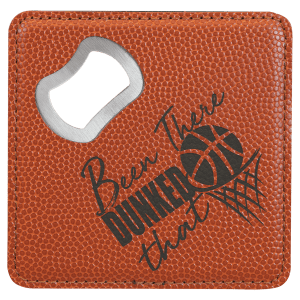 Basketball Leatherette Coaster with Opener