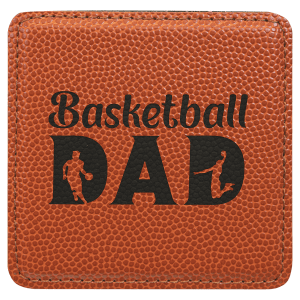 Basketball Leatherette Square Coaster