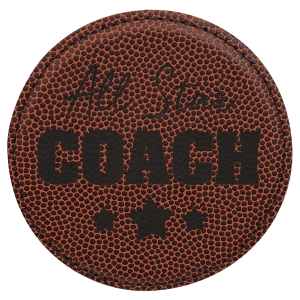 Football Leatherette Round Coaster