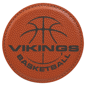 Basketball Leatherette Round Coaster