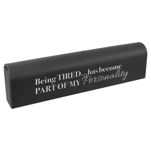 Black/Silver Lasered Leatherette Pill Box with Days of the Week Organizer