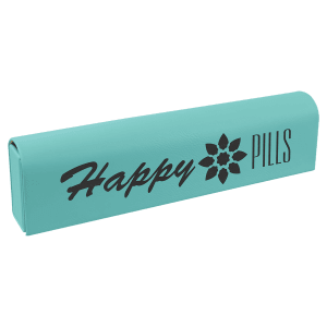 Teal Lasered Leatherette Pill Box with Days of the Week Organizer