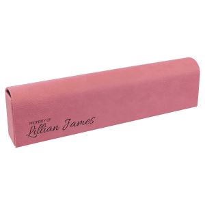 Pink Lasered Leatherette Pill Box with Days of the Week Organizer