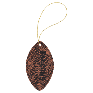 Football Leatherette Ornament with Gold String