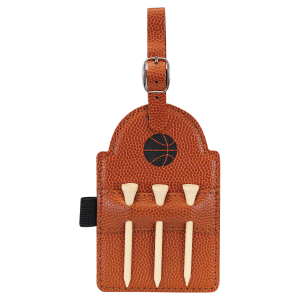 Basketball Leatherette Golf Bag Tag with Wooden Tees