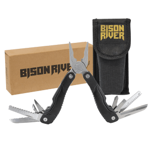 Bison River Black Anodized Aluminum 13 Function Multi Tool with Nylon Sheath