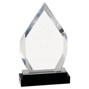 Silver 8" Fusion Diamond Impress Acrylic with Glass Base