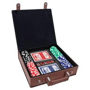 Football Leatherette Poker Set