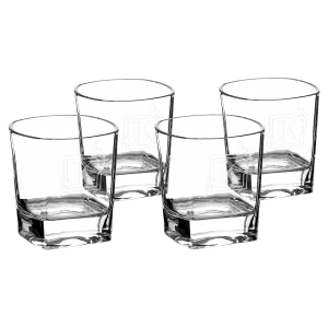8 oz. Polar Camel Rectangle Rocks Glasses-Set of 4