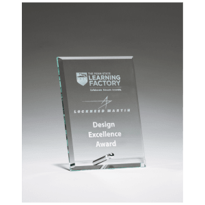 Clear Glass Award with Silver 5" x 7" Plated Easel Post