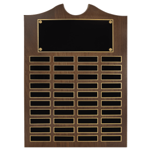 14" x 20" American Walnut Roster Plaque w/ 40 Plates