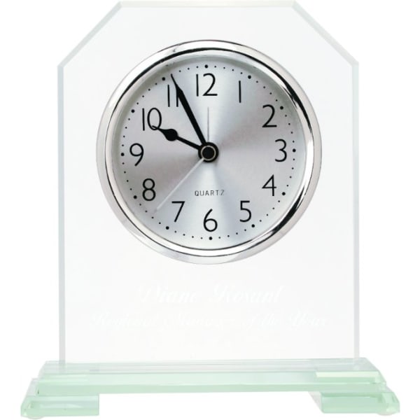 6 1/2" Clipped Corner Glass Clock