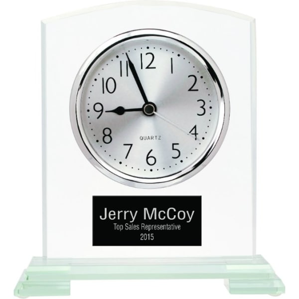 6 1/2" Square Arch Glass Clock