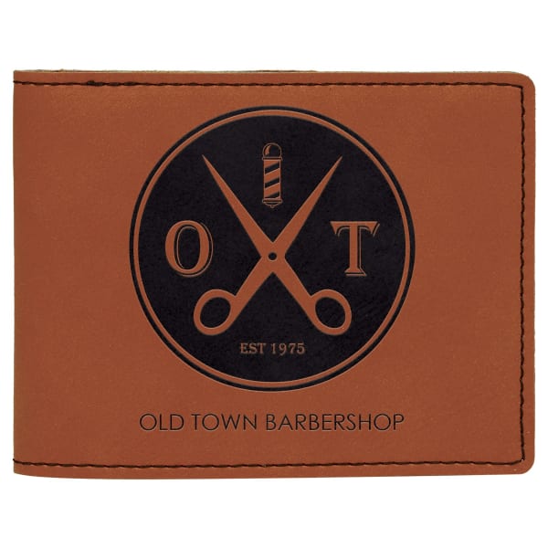 4 1/2" x 3 1/2" Laserable Leatherette Bifold Wallet - Image 4